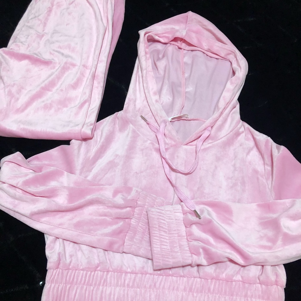 Dolls Kill Pink Y2K SweatSuit Large NWOT